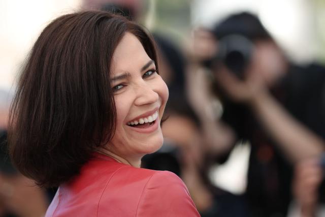 Russian actress Iris Lebedeva poses during a photocall of the film "Minotaure" (Minotaur) at the 79th edition of the Cannes Film Festival in Cannes, southern France on May 20, 2026. (Photo by Sameer AL-DOUMY / AFP)