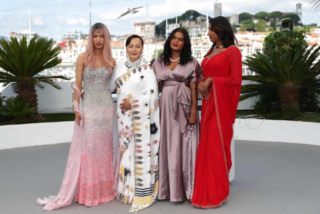 (From L) Nepalese actress Aliz Ghimire, Nepalese actress Pushpa Thing Lama, Indian actress Sahad Din Miya and Nepalese actress Jasmine Bishwokarma pose during a photocall of the film "Les Elephants dans la brume" (Elephants in the Fog) at the 79th edition of the Cannes Film Festival in Cannes, southern France on May 20, 2026. (Photo by Sameer AL-DOUMY / AFP)