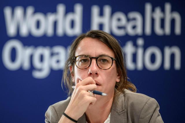 World Health Organization (WHO) technical officer Anais Legand during a press conference on Ebola outbreak in Democratic Republic of Congo and Uganda, at the UN health agency's headquarters in Geneva on May 20, 2026. The World Health Organization said the risk of the Democratic Republic of Congo's Ebola outbreak was currently high at the national and regional levels but low worldwide. (Photo by Fabrice COFFRINI / AFP)