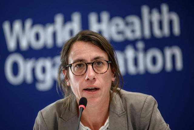 World Health Organization (WHO) technical officer Anais Legand during a press conference on Ebola outbreak in Democratic Republic of Congo and Uganda, at the UN health agency's headquarters in Geneva on May 20, 2026. The World Health Organization said the risk of the Democratic Republic of Congo's Ebola outbreak was currently high at the national and regional levels but low worldwide. (Photo by Fabrice COFFRINI / AFP)
