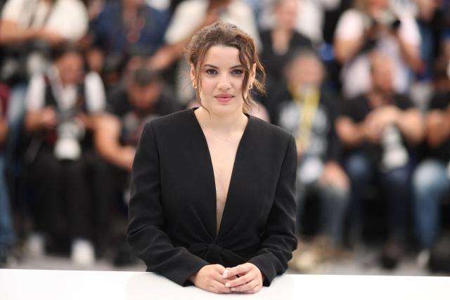 French actress Malou Khebizi poses during a photocall of the film "Le Triangle d'or" at the 79th edition of the Cannes Film Festival in Cannes, southern France on May 20, 2026. (Photo by Valery HACHE / AFP)