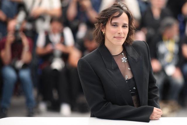 French director and screenwriter Helene Rosselet-Ruiz poses during a photocall of the film "Le Triangle d'or" at the 79th edition of the Cannes Film Festival in Cannes, southern France on May 20, 2026. (Photo by Valery HACHE / AFP)