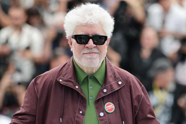 Spanish director and screenwriter Pedro Almodovar poses during a photocall of the film "Amarga Navidad" (Bitter Christmas) at the 79th edition of the Cannes Film Festival in Cannes, southern France on May 20, 2026. (Photo by Thibaud MORITZ / AFP)