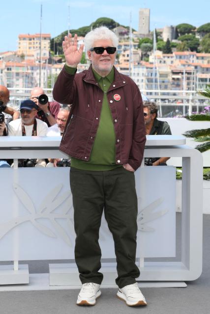 Spanish director and screenwriter Pedro Almodovar poses during a photocall of the film "Amarga Navidad" (Bitter Christmas) at the 79th edition of the Cannes Film Festival in Cannes, southern France on May 20, 2026. (Photo by Olivier CHASSIGNOLE / AFP)