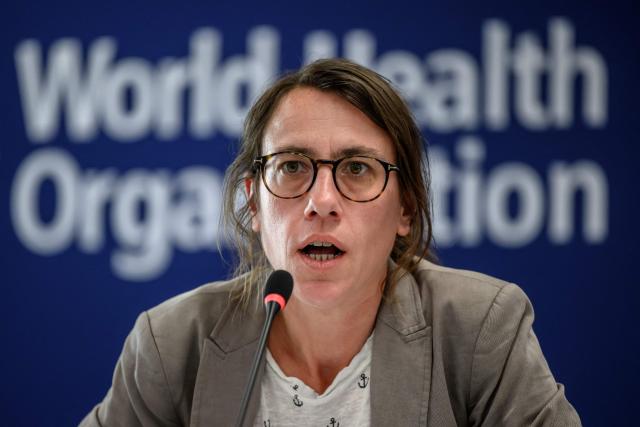 World Health Organization (WHO) technical officer Anais Legand speaks during a press conference on Ebola outbreak in Democratic Republic of Congo and Uganda, at the UN health agency's headquarters in Geneva on May 20, 2026. The World Health Organization said the risk of the Democratic Republic of Congo's Ebola outbreak was currently high at the national and regional levels but low worldwide, on May 20, 2026. (Photo by Fabrice COFFRINI / AFP)
