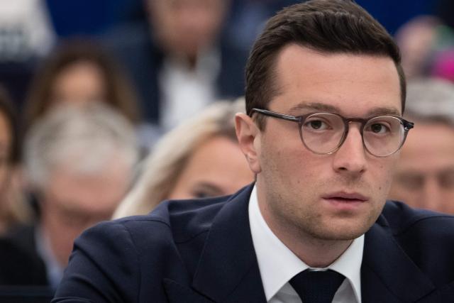 French far-right Rassemblement National RN party's President and Member of the European Parliament (MEP) Jordan Bardella takes part in a vote during a plennary session at the European Parliament in Strasbourg on May 20, 2026. (Photo by SEBASTIEN BOZON / AFP)