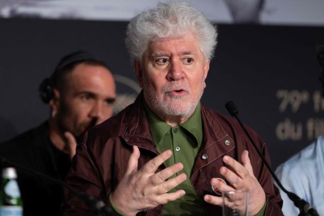 Spanish director and screenwriter Pedro Almodovar attends a press conference for the film "Amarga Navidad" (Bitter Christmas) at the 79th edition of the Cannes Film Festival in Cannes, southern France on May 20, 2026. (Photo by Anna KURTH / AFP)