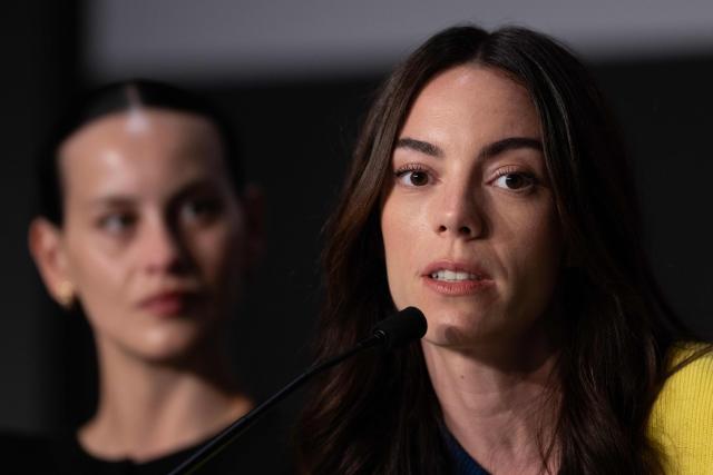 Spanish actress Milena Smit and Spanish actress Victoria Luengo (R) attend a press conference for the film "Amarga Navidad" (Bitter Christmas) at the 79th edition of the Cannes Film Festival in Cannes, southern France on May 20, 2026. (Photo by Anna KURTH / AFP)