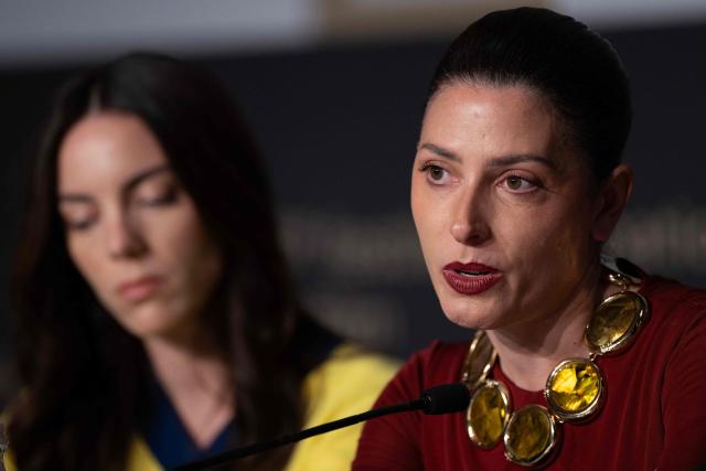 Spanish actress Victoria Luengo (L) and Spanish actress Barbara Lennie attend a press conference for the film "Amarga Navidad" (Bitter Christmas) at the 79th edition of the Cannes Film Festival in Cannes, southern France on May 20, 2026. (Photo by Anna KURTH / AFP)