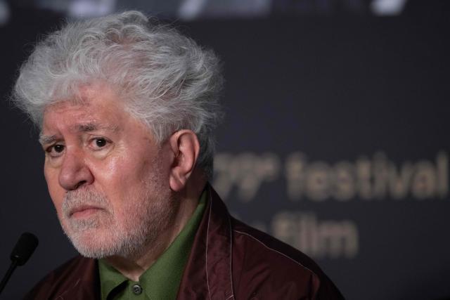 Spanish director and screenwriter Pedro Almodovar attends a press conference for the film "Amarga Navidad" (Bitter Christmas) at the 79th edition of the Cannes Film Festival in Cannes, southern France on May 20, 2026. (Photo by Anna KURTH / AFP)
