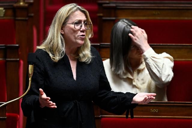 Ecologiste et Social's MP Danielle Simonnet speaks during a session of questions to the government at The National Assembly, France's lower house of parliament in Paris on May 20, 2026. (Photo by JULIEN DE ROSA / AFP)