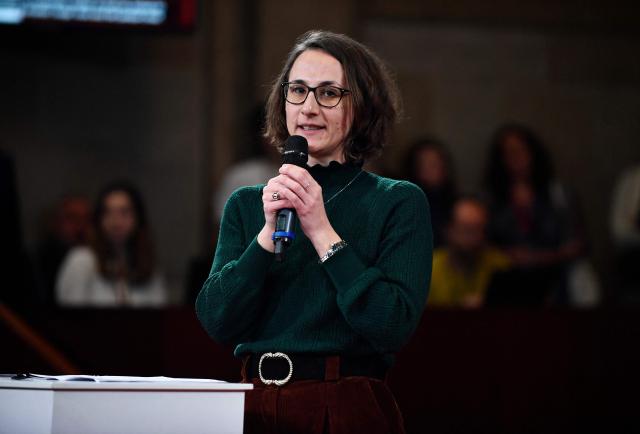 (FILES) Governance Committee President Claire Thoury speaks at the Citizens' Convention on the End of Life ("Convention citoyenne sur la fin de vie"), at the Conseil economique, social et environnemental (CESE) in Paris on April 2, 2023. Claire Thoury was elected on May 20, 2026 as president of the Economic, Social, and Environmental Council (CESE), becoming the first woman to lead this third chamber of the Republic—an advisory body whose usefulness is debated. President of the Mouvement associatif, which brings together more than 700,000 associations, Claire Thoury, 36, received 97 votes to 74 for her sole opponent, former MEDEF Vice President Dominique Carlac’h. (Photo by JULIEN DE ROSA / AFP)