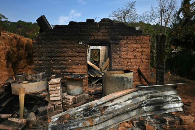 View of rubble at a home after a drone attack allegedly by Los Ardillos cartel in Tula, Guerrero state, Mexico, on May 19, 2026. (Photo by YURI CORTEZ / AFP)