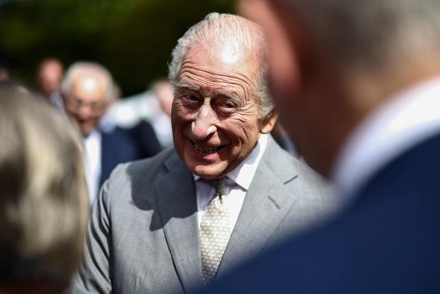 Britain's King Charles III attends a garden party at Hillsborough Castle in Hillsborough, Northern Ireland on May 20, 2026, on the second day of a three-day royal visit to Northern Ireland. (Photo by Henry NICHOLLS / POOL / AFP)