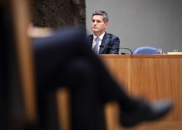 Dutch Minister of Foreign Affairs Tom Berendsen reacts prior to a debate in the House of Representatives on the national security strategy of the United States, in The Hague on May 20, 2026. (Photo by Jeroen Jumelet / ANP / AFP) / Netherlands OUT