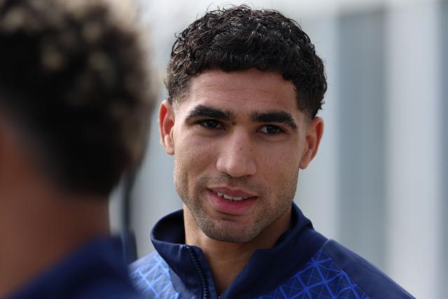 Paris Saint-Germain's Moroccan defender #02 Achraf Hakimi leaves after a training session ahead of their upcoming UEFA Champions League final match against English football club Arsenal FC at the PSG Campus in Poissy, north-west of Paris on May 20, 2026. (Photo by FRANCK FIFE / AFP)