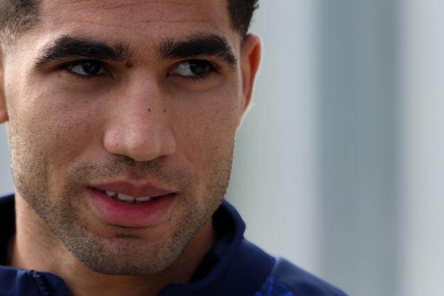 Paris Saint-Germain's Moroccan defender #02 Achraf Hakimi leaves after a training session ahead of their upcoming UEFA Champions League final match against English football club Arsenal FC at the PSG Campus in Poissy, north-west of Paris on May 20, 2026. (Photo by FRANCK FIFE / AFP)