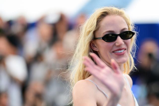 US actress Maika Monroe poses during a photocall of the film "Victorian Psycho" at the 79th edition of the Cannes Film Festival in Cannes, southern France on May 21, 2026. (Photo by Olivier CHASSIGNOLE / AFP)