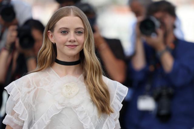 British actress Evie Templeton poses during a photocall of the film "Victorian Psycho" at the 79th edition of the Cannes Film Festival in Cannes, southern France on May 21, 2026. (Photo by Thibaud MORITZ / AFP)