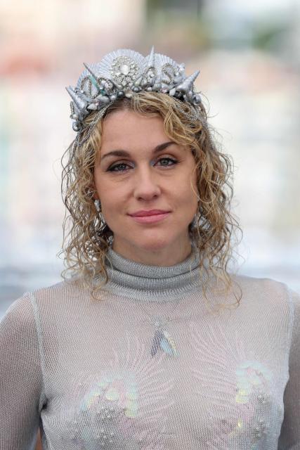 Greek director and screenwriter Konstantina Kotzamani poses during a photocall of the film "Titanic Ocean" at the 79th edition of the Cannes Film Festival in Cannes, southern France on May 21, 2026. (Photo by Thibaud MORITZ / AFP)