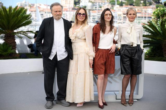 (From L) Italian actor Franco Nero, Italian actress Ornella Muti, Italian actress Martina Scrinzi and Italian actress Isabella Ferrari pose during a photocall of the film "Roma Elastica" at the 79th edition of the Cannes Film Festival in Cannes, southern France on May 21, 2026. (Photo by Valery HACHE / AFP)
