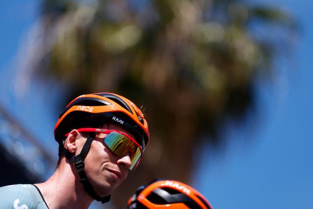 INEOS Grenadiers Dutch rider Thymen Arensman looks on as he prepares to compete in the 12th stage of the Giro d'Italia 2026 - Tour of Italy cycling race between Imperia and Novi Ligure, Italy, on May 21, 2026. (Photo by Luca Bettini / AFP)