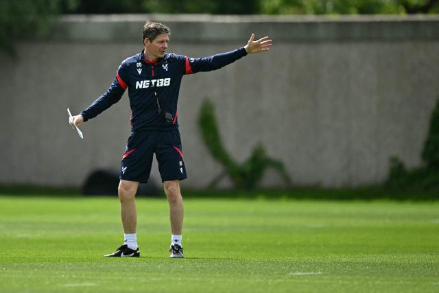 Crystal Palace's Austrian manager Oliver Glasner takes a team training session at the team's training ground in Beckenham, south of London on May 21, 2026, as part of a media day ahead of their UEFA Europa Conference League final football match against Rayo Vallecano on May 27. (Photo by Ben STANSALL / AFP)