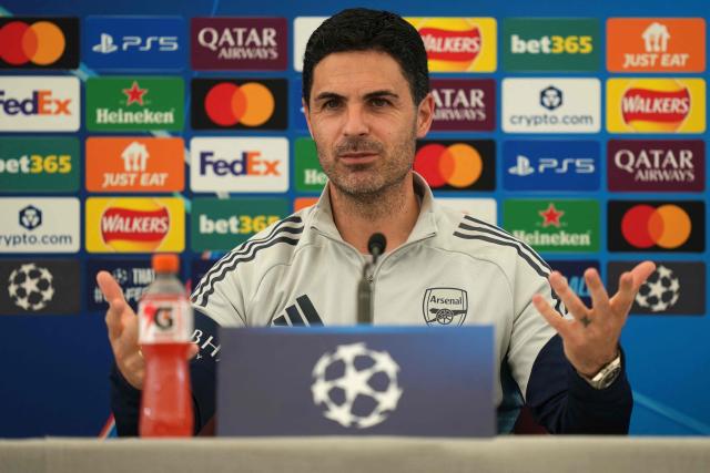 Arsenal's Spanish manager Mikel Arteta takes part in a press conference at London Colney, north of London, on May 21, 2026, as part of a media day ahead of their UEFA Champions League final football match against Paris Saint-Germain on May 30. (Photo by CARLOS JASSO / AFP)
