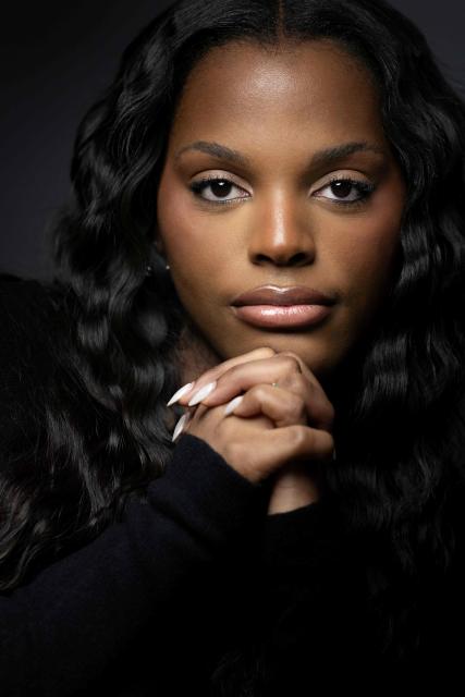 Belgian singer and songwriter Eleonore Aziza known as Mentissa poses during a photo session in Paris on May 20, 2026. (Photo by Joel Saget / AFP)