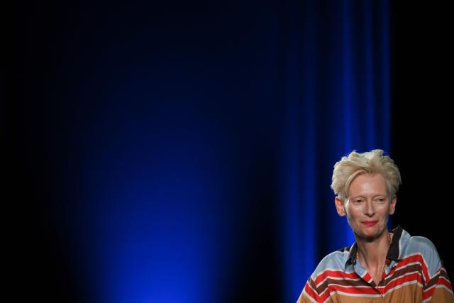 British actress Tilda Swinton attends a "Rendez-Vous With Tilda Swinton" during the 79th edition of the Cannes Film Festival in Cannes, southern France, on May 21, 2026. (Photo by Olivier CHASSIGNOLE / AFP)