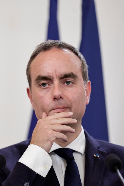France's Prime Minister Sebastien Lecornu attends a press conference focusing on the consequences of the war in Iran and to announce "measures to support economic activity", at the Hotel Matignon Prime minister residence in Paris on May 21, 2026. (Photo by STEPHANE DE SAKUTIN / AFP)