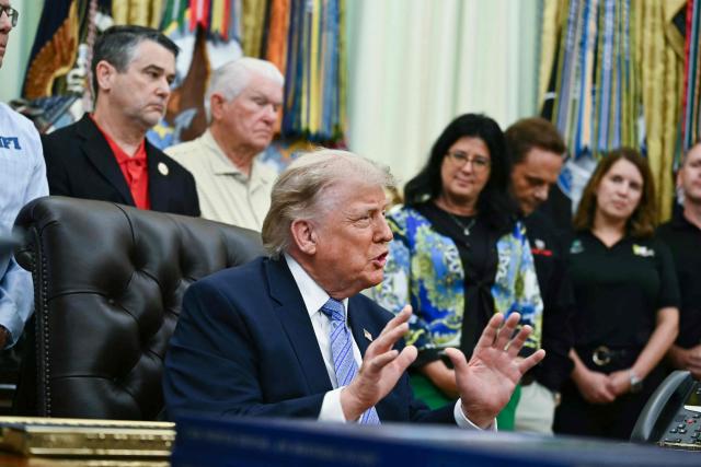 US President Donald Trump speaks during an announcement with Environmental Protection Agency (EPA) Administrator Lee Zeldin in the Oval Office of the White House in Washington, DC on May 21, 2026. (Photo by Kent NISHIMURA / AFP)