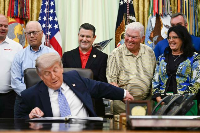 US President Donald Trump speaks during an announcement with Environmental Protection Agency (EPA) Administrator Lee Zeldin in the Oval Office of the White House in Washington, DC on May 21, 2026. (Photo by Kent NISHIMURA / AFP)