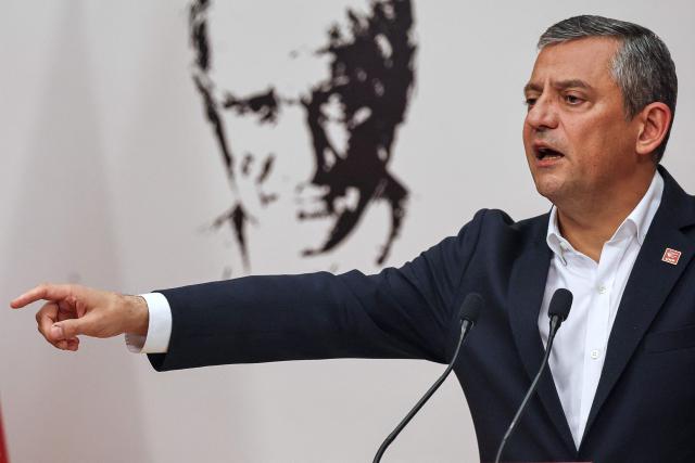 Ozgur Ozel, Leader of Republican People's Party (CHP), addresses a press conference at the party headquarters on the sidelines of a protest against allegations of vote buying at the CHP congress in November 2023, in Ankara, on May 21, 2026. An Ankara court on May 21 annulled the 2023 leadership election of Turkey's main opposition CHP party, state news agency Anadolu reported, in a sharp escalation against the country's embattled opposition. The ruling overturns the result of the leadership election that brought in current party head Ozgur Ozel -- and ordered that the party's former longterm chair, Kemal Kilicdaroglu -- who lost the election to Ozel -- take over as interim leader. (Photo by Adem ALTAN / AFP)