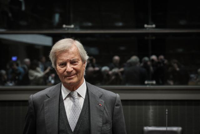 (FILES) President of Vivendi supervisory board Vincent Bollore poses ahead of a hearing before the parliamentary inquiry commission into the procedures for granting authorizations of national televisions services at the National Assembly in Paris, on March 13, 2024. A year before the presidential election, the name of Vincent Bolloré is inflaming public debate, in publishing with Grasset, cinema with Canal+ and the media with CNews, raising questions about the intentions of the conservative billionaire for 2027. (Photo by ALAIN JOCARD / AFP)