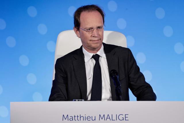 Carrefour Chief Financial Officer Matthieu Malige attends the General Assembly of French multinational retail and wholesaling corporation Carrefour, at their headquarters in Massy, in the outskirts of Paris on May 22, 2026. (Photo by STEPHANE DE SAKUTIN / AFP)