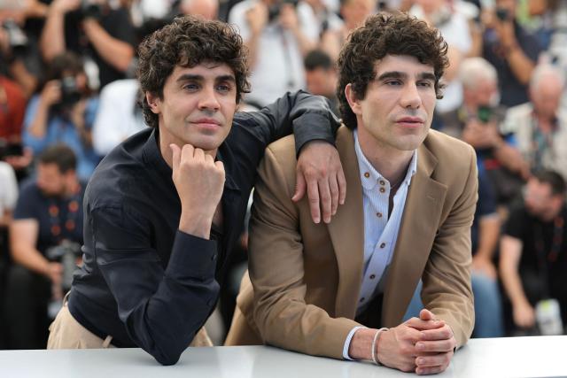 Spanish director, screenwriter and producer Javier Ambrossi and Spanish director, screenwriter and producer Javier Calvo pose during a photocall of the film "La Bola Negra" at the 79th edition of the Cannes Film Festival in Cannes, southern France on May 22, 2026. (Photo by Thibaud MORITZ / AFP)