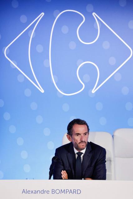 Carrefour CEO Alexandre Bompard attends the General Assembly of French multinational retail and wholesaling corporation Carrefour, at their headquarters in Massy, in the outskirts of Paris on May 22, 2026. (Photo by STEPHANE DE SAKUTIN / AFP)