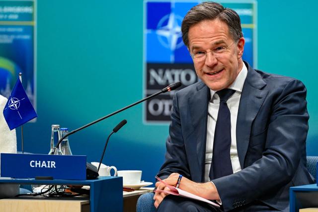 NATO Secretary General Mark Rutte chairs the NATO Foreign Ministers' meeting in Helsingborg, Sweden, on May 22, 2026. Foreign ministers of the 32 NATO member states gathered in the Swedish city to finalise preparations for the upcoming Ankara Summit. (Photo by Jonathan Nackstrand / AFP)