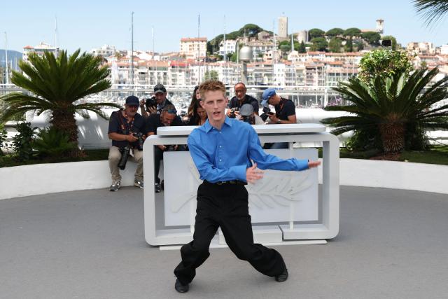 French actor Valentin Campagne poses during a photocall of the film "Coward" at the 79th edition of the Cannes Film Festival in Cannes, southern France on May 22, 2026. (Photo by Sameer AL-DOUMY / AFP)