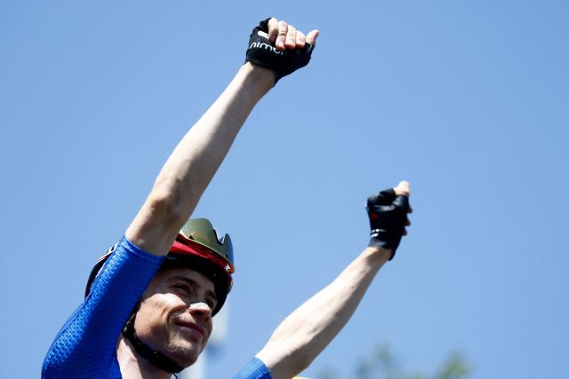 Team Visma Lease a Bike Danish rider Jonas Vingegaard is pictured before the start of the 13th stage of the Giro d'Italia 2026 - Tour of Italy cycling race between Alessandria and Verbania, Italy, on May 22, 2026. (Photo by Luca Bettini / AFP)