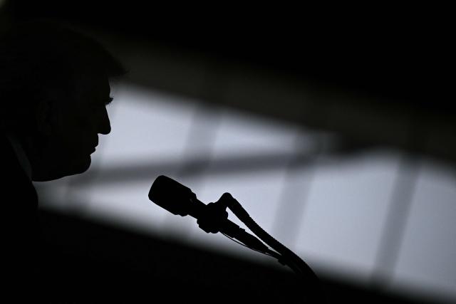 US President Donald Trump delivers a speech about the economy at Rockland Community College Fieldhouse in Suffern, New York, on May 22, 2026. Trump is the first sitting president to visit the northern New York City suburbs since Gerald Ford in 1976. (Photo by Brendan SMIALOWSKI / AFP)