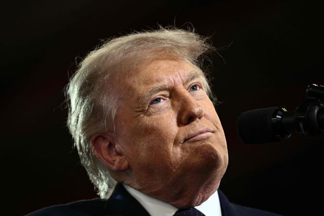 US President Donald Trump delivers a speech about the economy at Rockland Community College Fieldhouse in Suffern, New York, on May 22, 2026. Trump is the first sitting president to visit the northern New York City suburbs since Gerald Ford in 1976. (Photo by Brendan SMIALOWSKI / AFP)