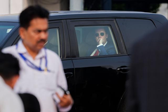 US Secretary of State Marco Rubio gets in a car after disembarking his plane at Netaji Subhash Chandra Bose International Airport in Kolkata on May 23, 2026. Rubio arrived May 23 on his first trip to India where he will meet Prime Minister Narendra Modi on the heels of US diplomacy with China. (Photo by Julia Demaree Nikhinson / POOL / AFP)