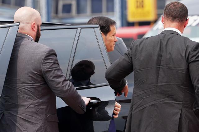 US Secretary of State Marco Rubio gets out of his car to board a plane to New Delhi at Netaji Subhash Chandra Bose International Airport in Kolkata on May 23, 2026. Rubio arrived May 23 on his first trip to India where he will meet Prime Minister Narendra Modi on the heels of US diplomacy with China. (Photo by Julia Demaree Nikhinson / POOL / AFP)
