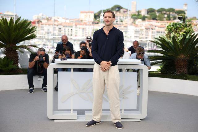 French actor Paul Hamy poses during a photocall of the film "Histoires de la nuit" (The Birthday Party) at the 79th edition of the Cannes Film Festival in Cannes, southern France on May 23, 2026. (Photo by Valery HACHE / AFP)