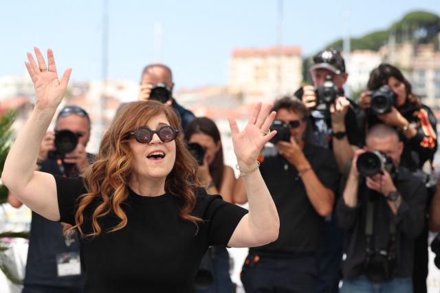 French director Agnes Jaoui poses during a photocall of the film "L'Objet du delit" (Crescendo) at the 79th edition of the Cannes Film Festival in Cannes, southern France on May 23, 2026. (Photo by Valery HACHE / AFP)