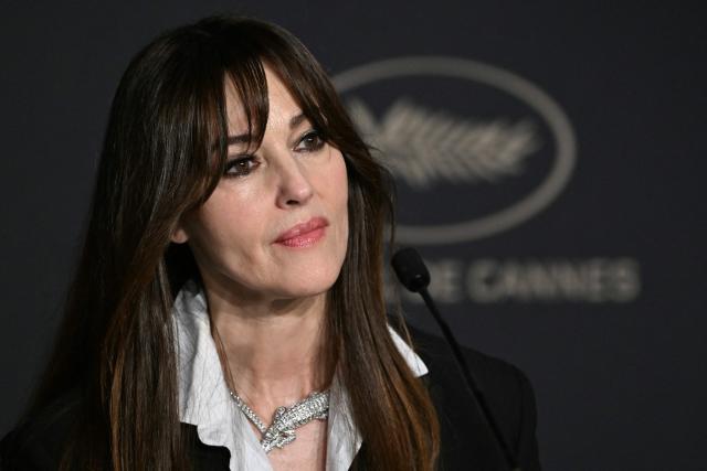 Italian actress Monica Bellucci attends a press conference for the film "Histoires de la nuit" (The Birthday Party) at the 79th edition of the Cannes Film Festival in Cannes, southern France on May 23, 2026. (Photo by Julie SEBADELHA / AFP)