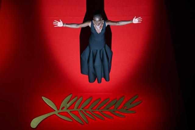 (FILES) French-Malian actress and master of Ceremony Eye Haidara speaks on stage during the Opening Ceremony and the screening of the film "La Venus electrique" (The Electric Kiss) at the 79th edition of the Cannes Film Festival in Cannes, southern France, on May 12, 2026.  (Photo by Antonin THUILLIER / AFP)