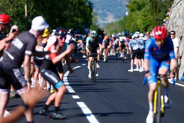 Red Bull - BORA - hansgrohe Australian rider Jai Hindley finishes second the 14th stage of the Giro d'Italia 2026 - Tour of Italy cycling race between Aosta and Pila (Gressan), Italy, on May 23, 2026. (Photo by Luca Bettini / AFP)